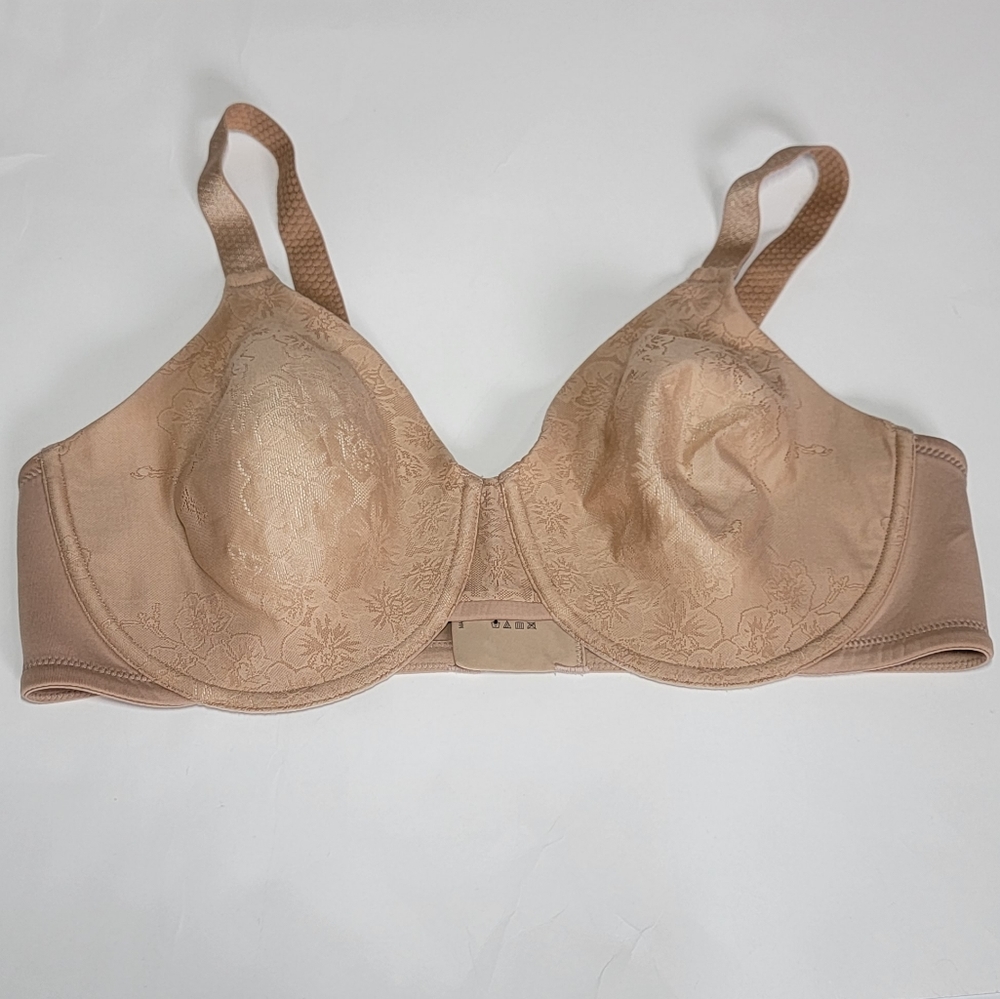Vanity Fair Beige Underwired Beauty Back Minimizer  Bra/Size 42D.
